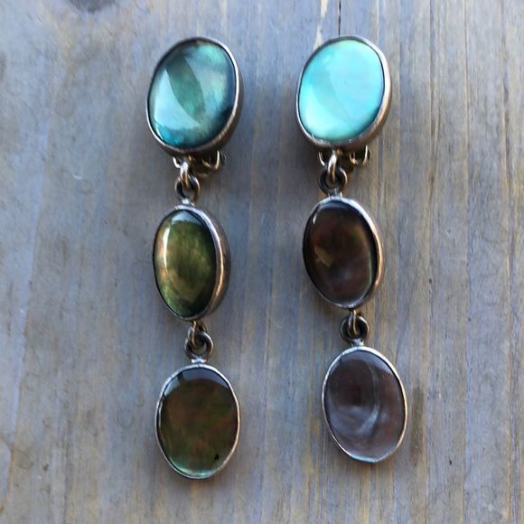 Harlene Korey Kalibre One of a Kind Sterling Silver Semi Precious Earrings - Picture 1 of 14